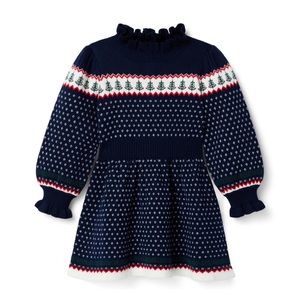 Janie and Jack Christmas Tree Turtleneck Dress - worn once